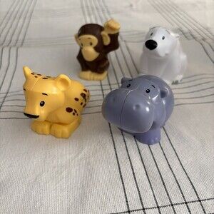 Fisher-Price Little People Animal Figures Jungle Zoo Lot Polar Hippo Tiger Ape